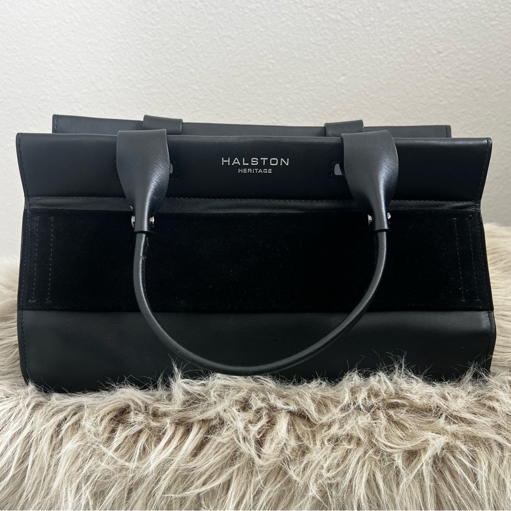 Halston black and suede purse
